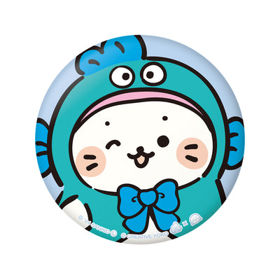しろたん × はぴだんぶい ぷにぷに缶バッジ / しろたん×ハンギョドン