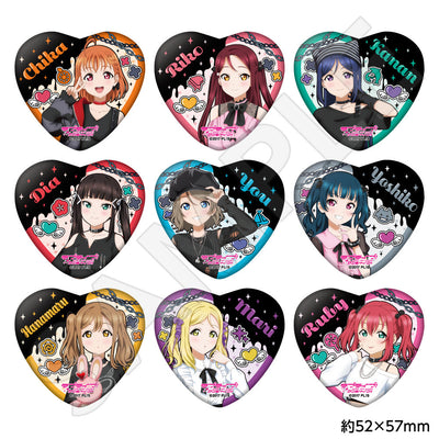 ラブライブ！サンシャイン!! トレーディング描き下ろしハート缶バッジ（単品）