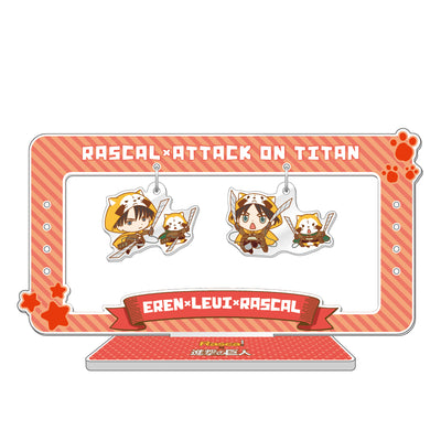 ラスカル×進撃の巨人 ゆらゆらアクセサリースタンド【エレン＆リヴァイver.】